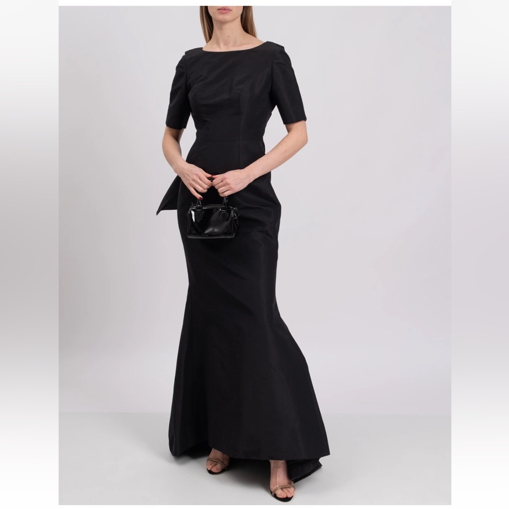$4500 Carolina Herrera Black Evening Gown Dress